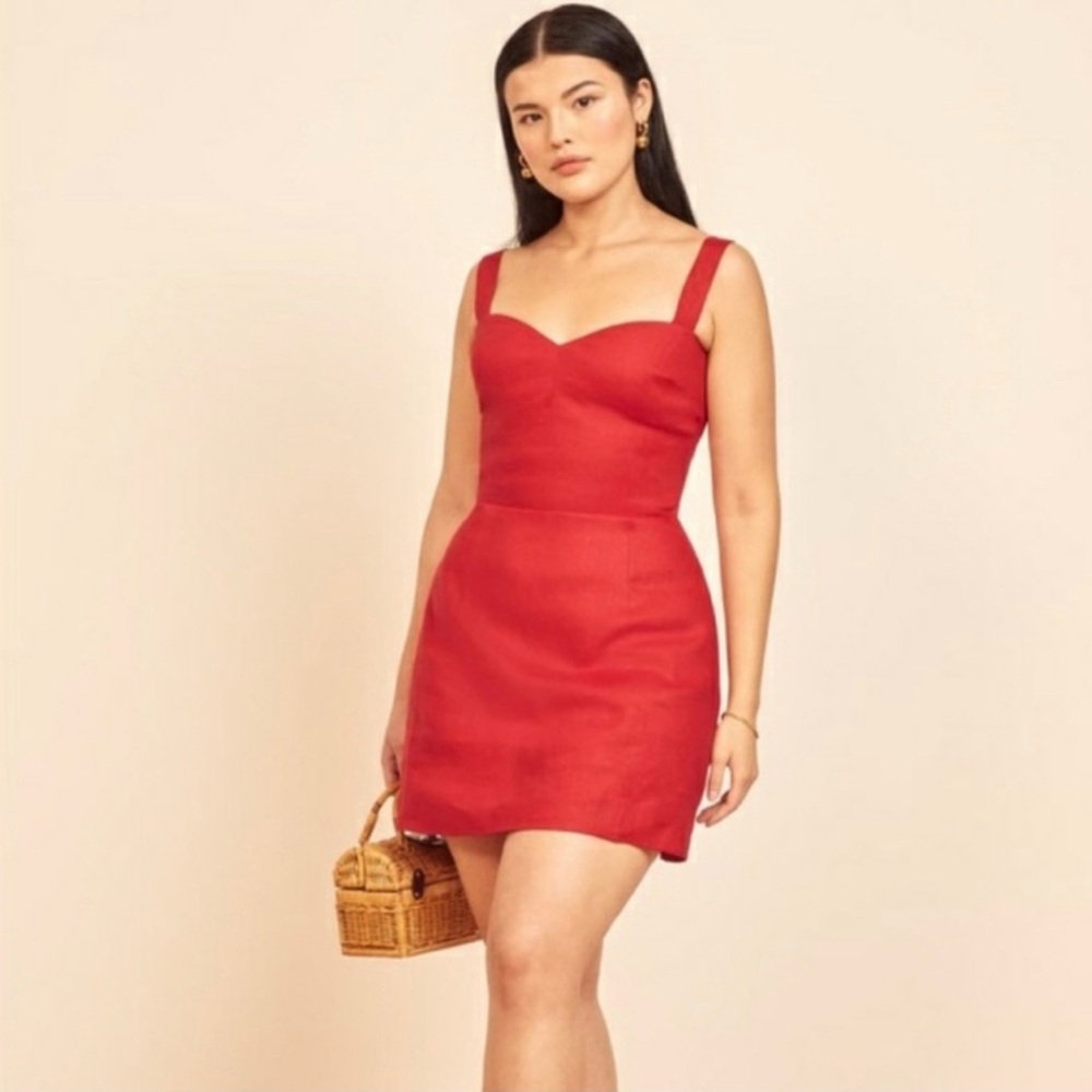 Reformation Red Mini Dress 8